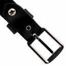 Leather belt hole pattern 2cm leather belt with buckle black