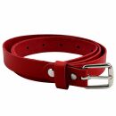 Cinturón de cuero con hebilla 2cm rojo