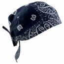 Bandana hat to tie paisley pattern blue-navy blue white