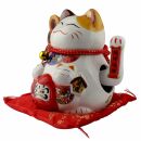 Lucky cat Maneki-neko waving cat made of porcelain 20cm...