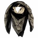 Cotton scarf sun black beige 100x100cm light neckerchief...