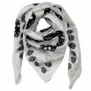 Cotton scarf skulls large & small white black...
