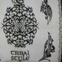 Baumwolltuch Tribal Style schwarz beige Ornament 100x100cm leichtes Halstuch quadratisches Tuch Schal