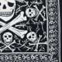 Bandana scarf skull biker black white square headscarf neckerchief