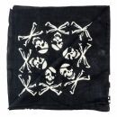 Bandana Tuch Totenkopf Pirat mit Knochen schwarz beige quadratisches Kopftuch Halstuch