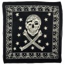 Bandana scarf pirate skulls bones stars black beige...