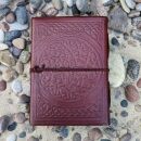 Leather notebook reddish brown mandala celtic pattern...