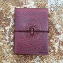 Leather notebook reddish brown mandala celtic pattern...