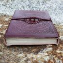 Leather notebook reddish brown mandala celtic pattern with stone brown sketchbook diary