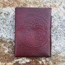 Leather notebook reddish brown mandala celtic pattern with stone brown sketchbook diary
