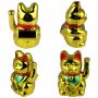 Glückskatze Maneki-Neko klassisch Solar 10,5cm Winkekatze Lucky cat