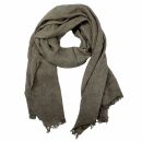 Scarf with fringes brown 80x190cm airy woven scarf...