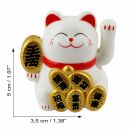 Glückskatze Mini Maneki-Neko Wohlstand Solar 5cm Winkekatze Lucky cat