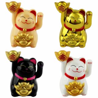 Gato de la suerte Mini Maneki-neko riqueza solar 5cm Lucky Cat