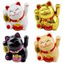 Lucky cat Mini Maneki-neko talisman solar 5cm waving cat