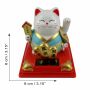 Lucky cat white solar 8cm kimono Maneki-Neko waving cat Lucky cat