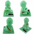 Wackelfigur Solar Buddha sitzend Mönch Armaturen Wackelkopf Solarfigur