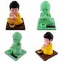 Wackelfigur Solar Buddha sitzend Mönch Armaturen Wackelkopf Solarfigur