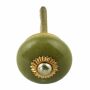 Pomello in ceramica shabby chic piatto - monocolore - largo-verde 1