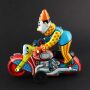 Blechspielzeug - Clown auf Motorrad - aus Blech
