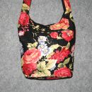 Cloth bag - Floral Design black-red - Tote bag