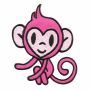 Aufnäher - Affe - Äffchen pink - Patch