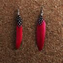 Feather Earrings 1 small > red