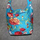 Cloth bag - Floral Design blue-red - Tote bag