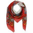 Sciarpa di cotone - motivo floreale 2 rosso - foulard...