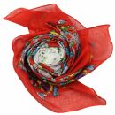 Sciarpa di cotone - motivo floreale 2 rosso - foulard...