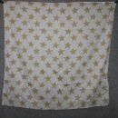 Baumwolltuch - Sterne 8 cm weiß - braun - quadratisches Tuch