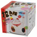 Roundish lucky cat - Maneki Neko - Waving cat - 8 cm - silver