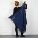 Kufiya - Keffiyeh - negro - azul-azul oscuro - Pañuelo de Arafat