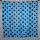 Baumwolltuch - Sterne 8 cm blau - schwarz - quadratisches Tuch