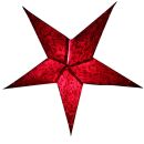 Papierstern - Weihnachtsstern - Stern 5zackig rot gemustert - 60 cm