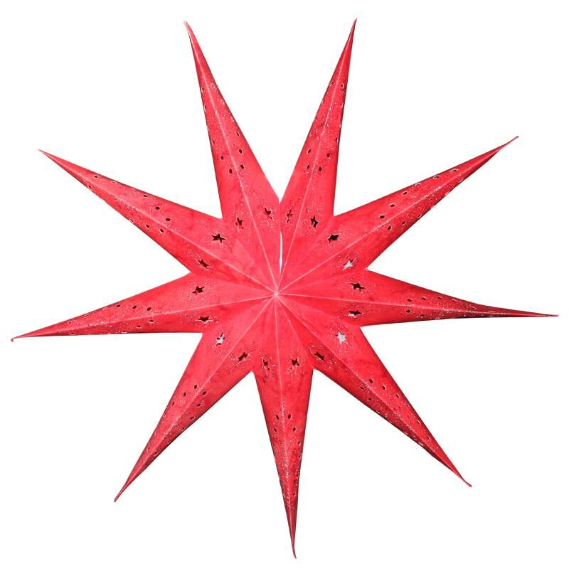 Papierstern - Stern 9zackig rot gemustert - 60 cm, 9,95 €