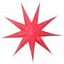 Estrella de papel - Estrella de Navidad - Estrella de 9 puntas - estampada rojo - 60 cm