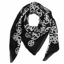 Sciarpa di cotone - pentagramma - nero-bianco - foulard...