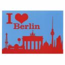 Cartolina - Adoro Berlino con i mirini a sagoma - rosso-blu