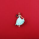Pin - woman with flowers - bride - badge