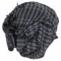 Kufiya - basic woven grey-dark grey - black - Shemagh - Arafat scarf