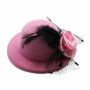 Haarklammer Hut & Feder - Haarspange - Haarclip - mittelgroß - rosa