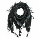 Kufiya style scarf - cross pattern - black - olive-green...