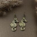 Earrings - sea horses - old gold