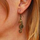 Earrings - sea horses - old gold