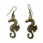 Earrings - sea horses - old gold