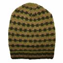 Oversized woolen hat - green - brown - Knit cap -...