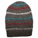 Oversized woolen hat - grey - multi-colored - Knit cap -...