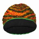 Gorra tejida de lana con hebra multicolor - largo - verde - rojo - amarillo - negro - Gorro de punta
