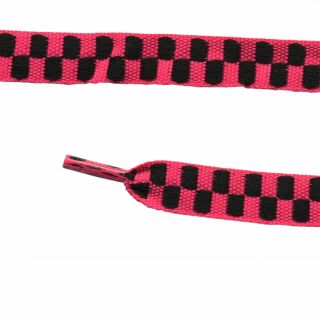Schnürsenkel - pink-schwarz kariert - ca. 110 x 1 cm - Schuhband